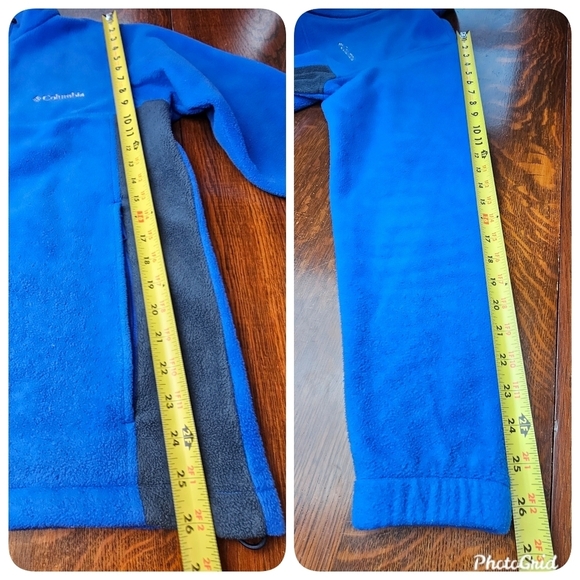 COLUMBIA Men's Full Zip Long Sleeve Fleece Blue & Black Jacket Size S - Picture 7 of 12